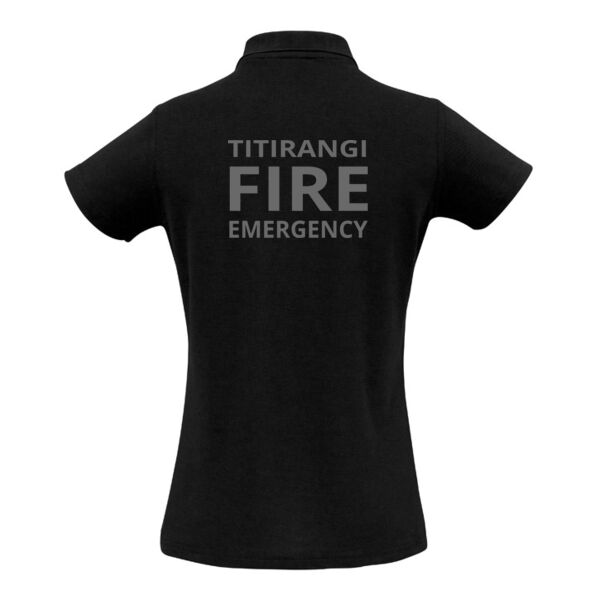 TVFB FIREFIGHTER WOMANS POLO GREY TEXT Thumbnail